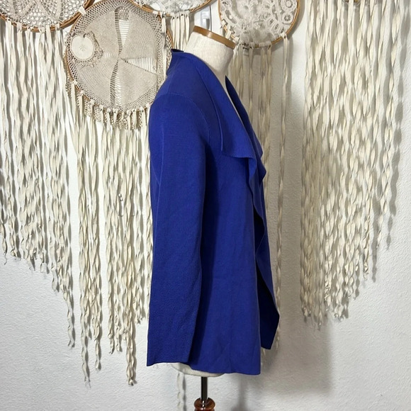 Eileen Fisher Petite Blue/Purple Cotton/Silk Blend Knit Cardigan Size PP (XS/P) - Picture 3 of 6